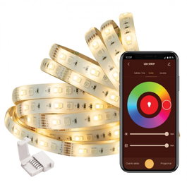 Muvit Tira LED RGB+CCT Miolst002 5 Metros 24W, Regulable y con Control WiFi, Color Cambiante y Blanco Ajustable